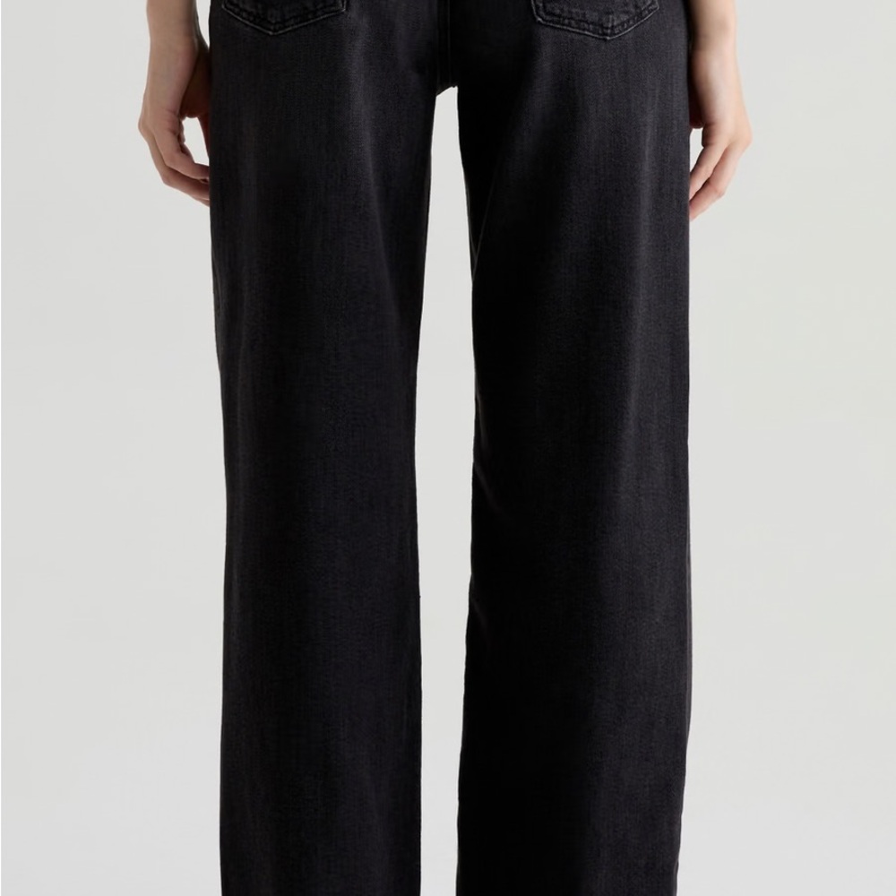 AG Adriano Goldschmied Women's Straight Leg Black Jeans, Nebula size 31 NWT - Picture 3 of 13